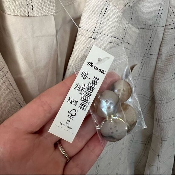 NWT! ✨ MADEWELL — Caldwell Double-Breasted Blazer in Ghent Plaid Large - Picture 5 of 6